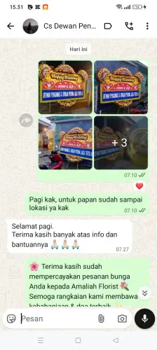 Testimonial Papan Bunga Pernikahan kadubera